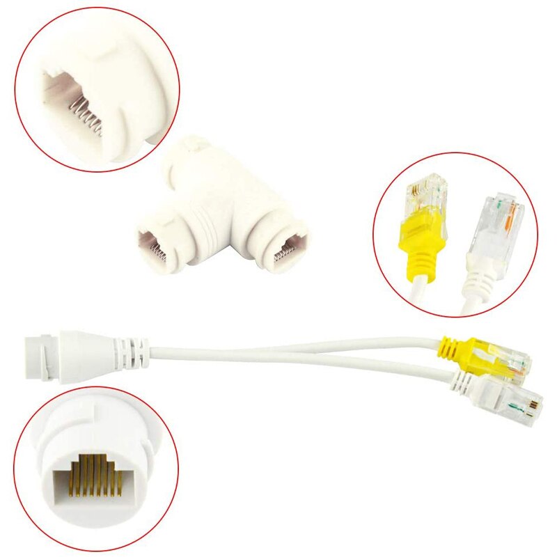 POE Splitter Adapter Ethernet One Network Cable Two Camera POE Splitter Combiner Connector Converter POE Switch