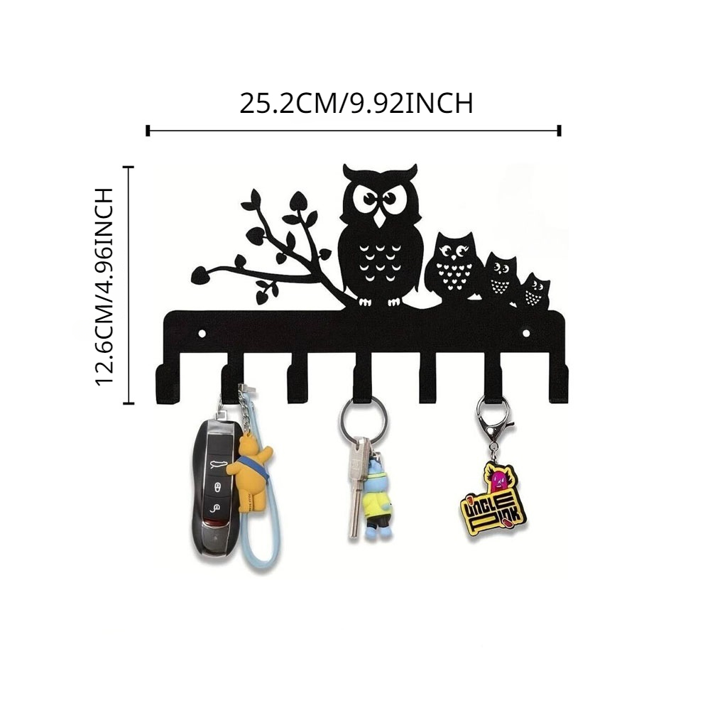 Key Holder for Wall Decorative, Key Rack for Wall, Metal Wall Decor for Office, Hallway, Entryway, Key Hooks Hanging Keys: Orange