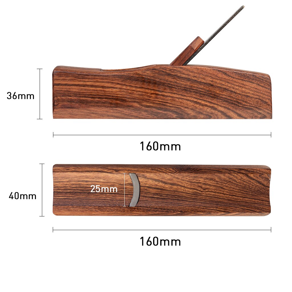 NAOMI Rosewood Hand Hand Plane Wood Planer Rosewood Plane Flat Wood Plane Rosewood Bull-nose Radius Plane W/ HSS Blades 5#