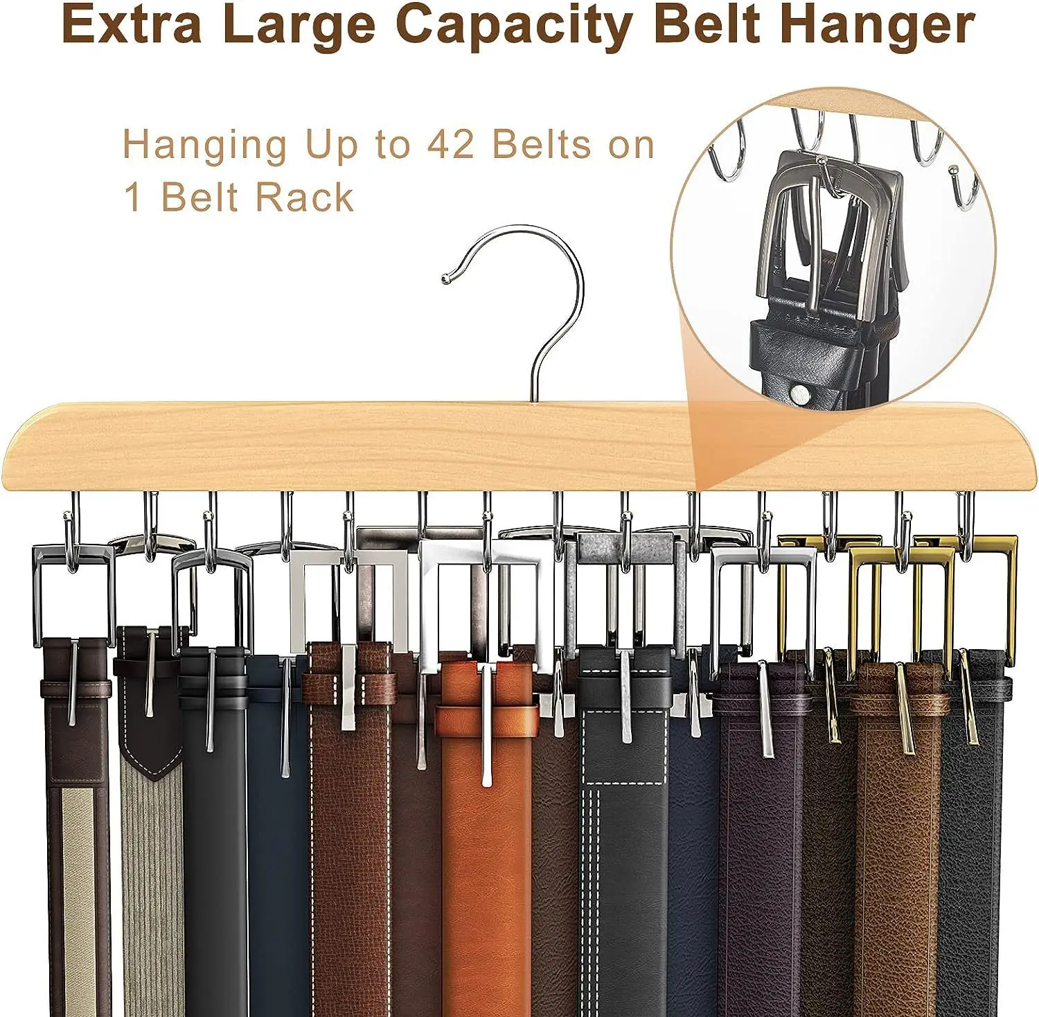 Porte-ceinture en bois pour femmes, cintres de rangement pour étui à vêtements, accessoires de garde-robe de maison, organisateur d'écharpe, cintres de ceinture à cravate pour hommes