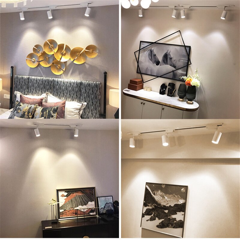 COB 10W 20W 30W Led Track light aluminum Ceiling Rail Track lighting Spot Rail Spotlights Replace Halogen Lamps AC220V