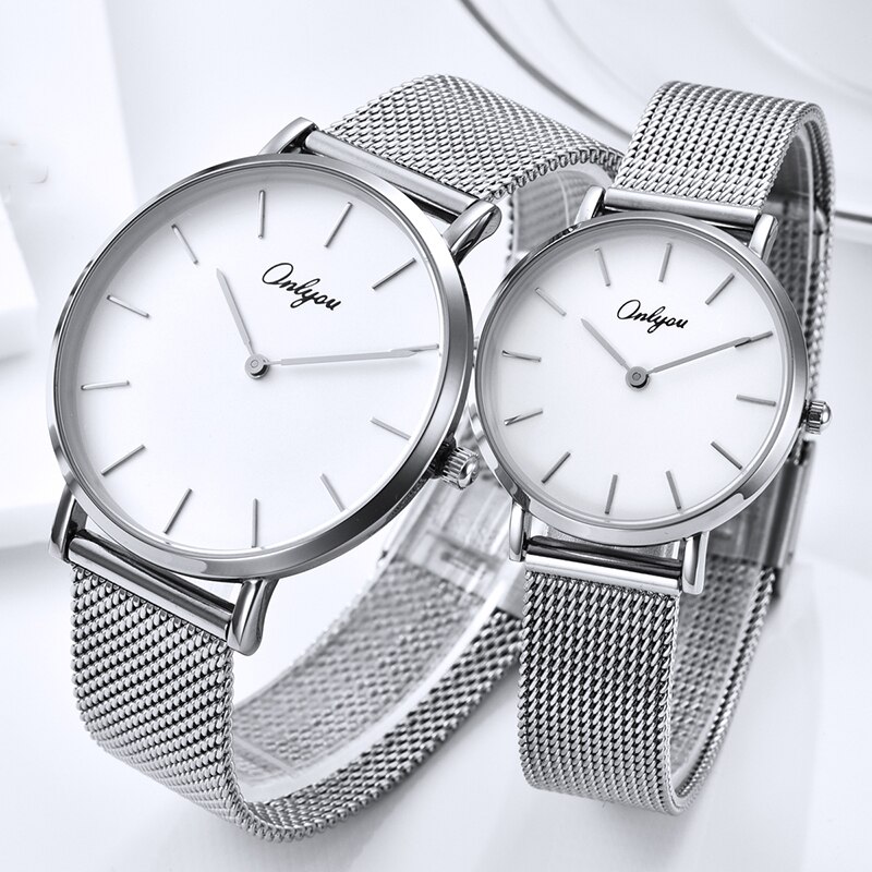 Onlyou horloges paar herenhorloges paar horloges paar mannen en vrouwen horloges voor mannen en vrouwen: C (paar horloges)