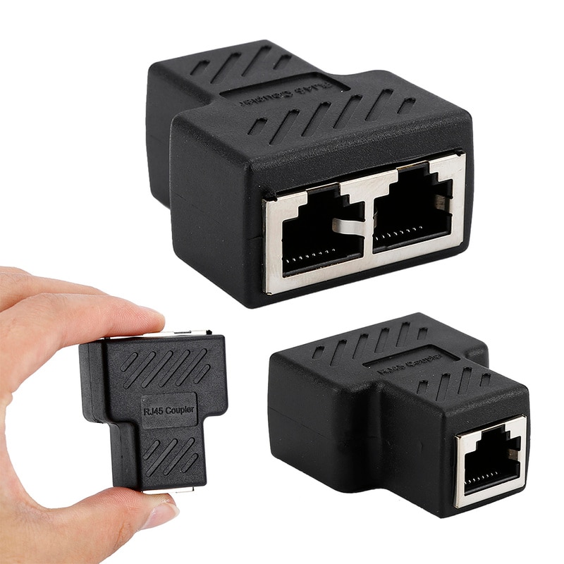 1 naar 2 LAN Ethernet Netwerk RJ45 Splitter Extender Plug Adapter Connector RJ45 netwerk tee hoofd
