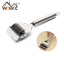WOWCC 1pc Stainless Steel Noodle Lattice Roller Docker Dough Cutter Pasta Spaghetti Maker Manual Noodle Press Kitchen Tools