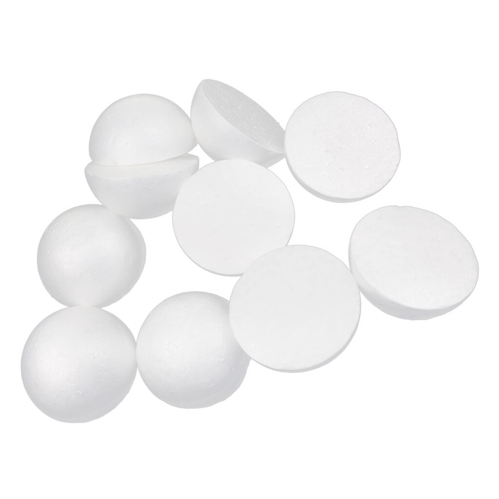 10X White Foam Balls Hemispheres, 4 inch - Smooth and Round Polystyrene