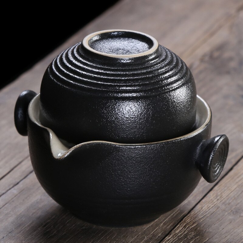 Ceramica Tè set caffè tè set Includono 1 Pot 2 Tazza, di alta qualità gaiwan Bello e facile teiera bollitore, kung fu teaset: A