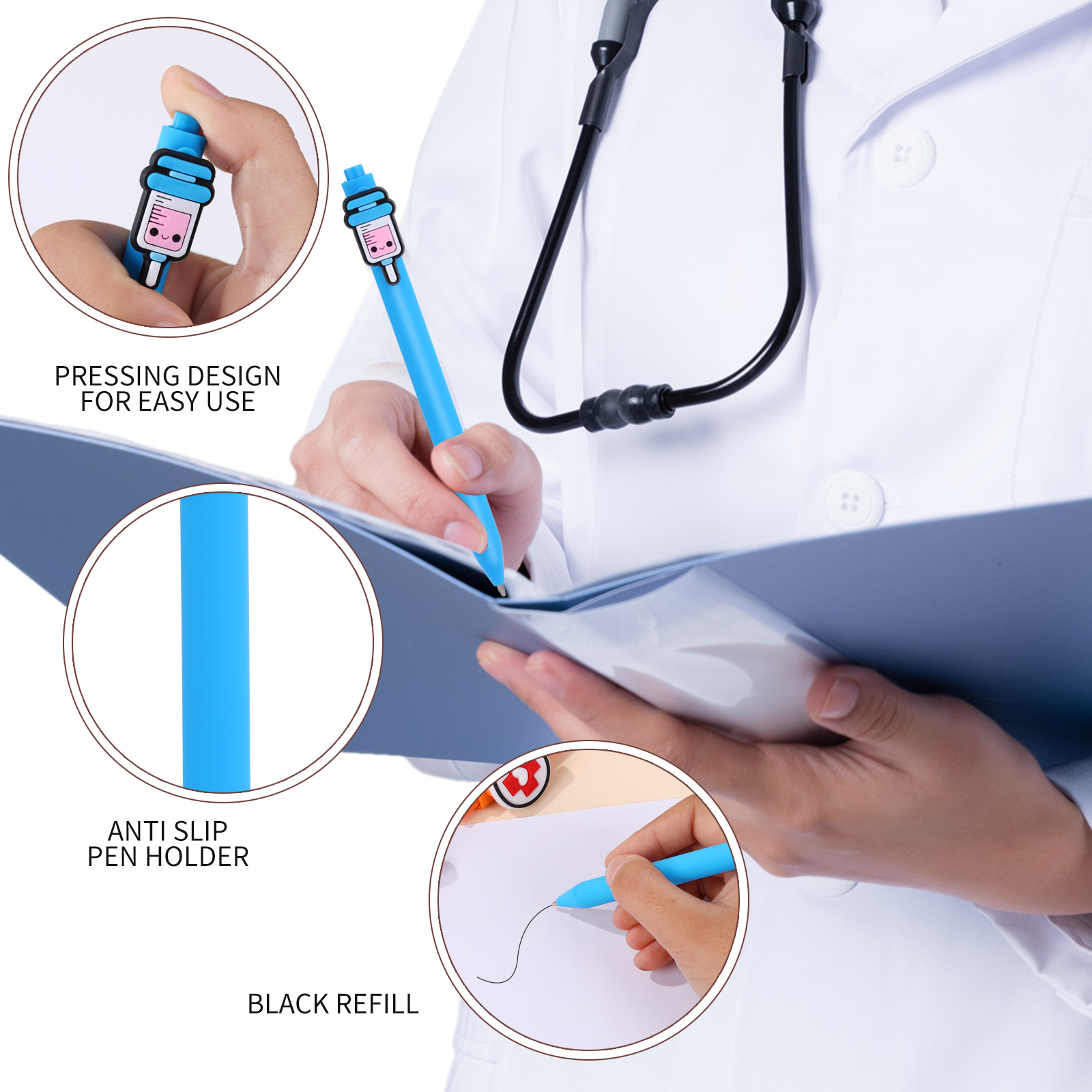 10 Stück Krankenschwester-Stifte | Lustiges, bestes, süßes Krankenschwester-Stiftset, Zubehör für Arbeit, Krankenpflege, Intensiv; Muss , Essentials, Krankenschwestern