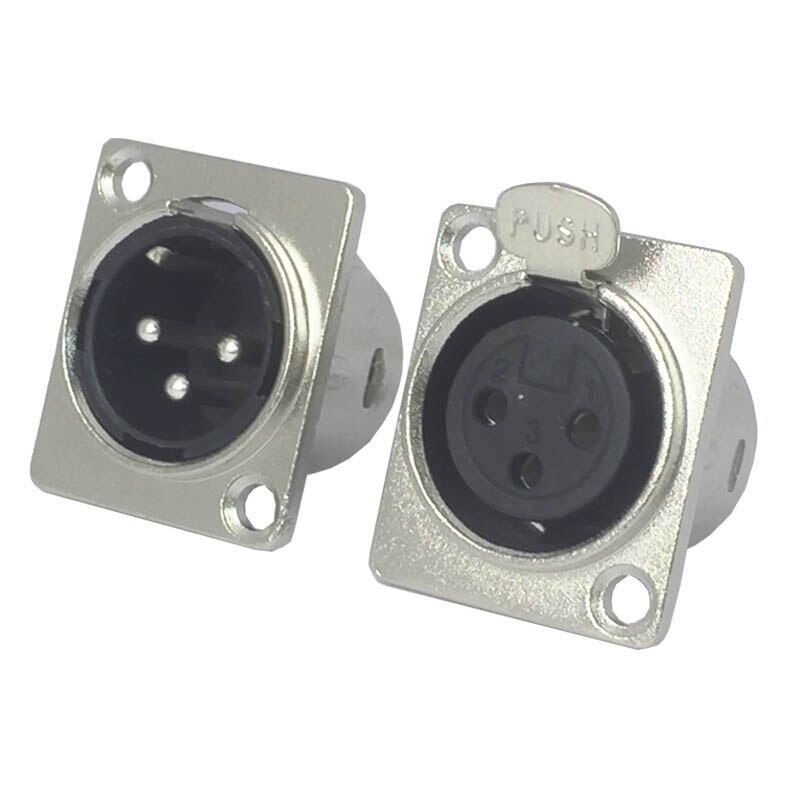 10pcs/lot XLR Connector 3 Pin Male / Female XLR Panel Mount Nickel Plated XLR Male Plug Jack Wire Connector: 5 Male 5 Female