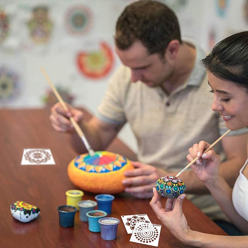36 Pack Mandala Dot Painting Templates Stencils Perfect for DIY Rock Painting Art Projects 9*9 cm