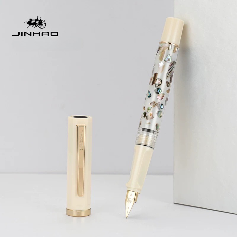 JINHAO 58 Wood / Scrimshaw Fountain Pen Student F EF Nib Ink Pen Calligraphy Pen Stationery School Office Supplies
