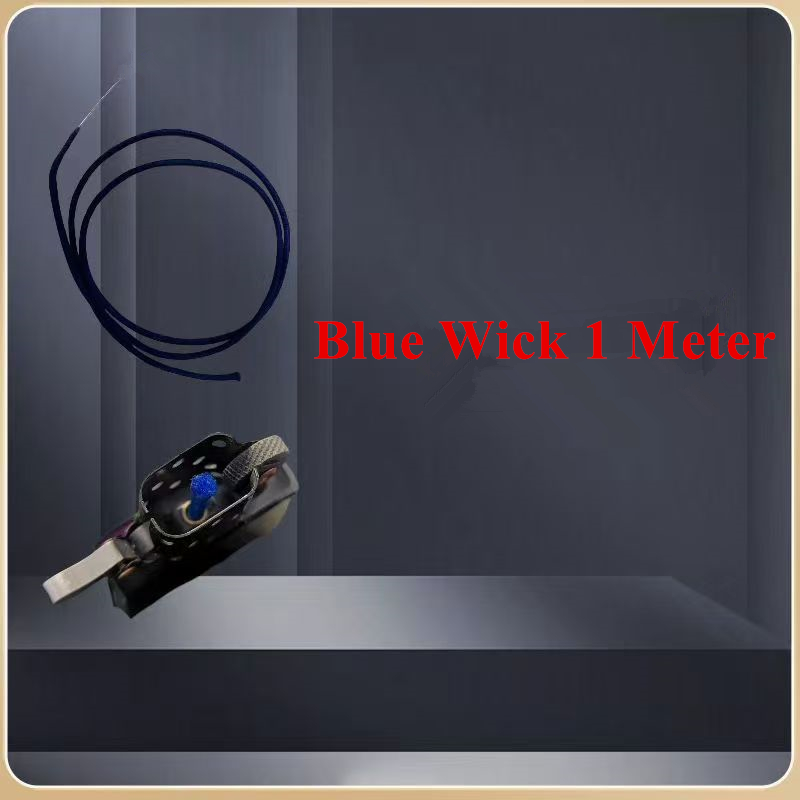 Mèches en pur coton rouge/bleu de 100cm de Long, avec aiguille, pour briquet Zippo Zorro et la plupart des briquets à essence, accessoires de réparation de remplacement: Bleu
