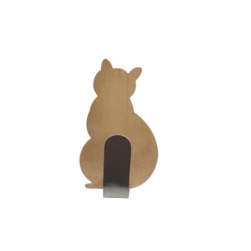Portallaves de pared con forma de gato, 2 uds., llavero decorativo de acero inoxidable, ganchos para llaves colgante decoración para el hogar: Dorado