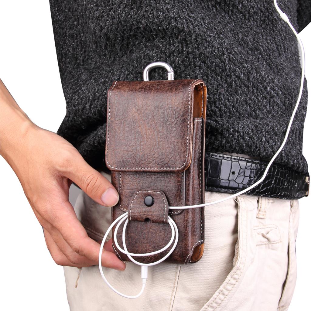 Universele Pouch Lederen Case Voor Nokia 6.2 4.2 3.2 2.2 3 5X5X6X7X71 taille Tas Magnetische holster Riemclip Telefoon Cover