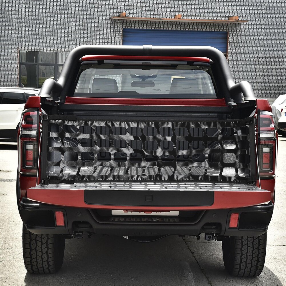 VODOOL Universal 48x15 inch Durable Practical Multi-functional Classic Tailgate Tail Gate Net for Compact Mid Size Pickup Truck