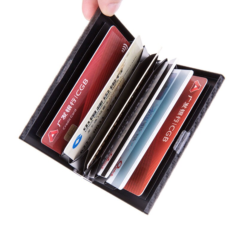 Card Holder Super Light Carbon Fiber Name ID Credit Card Holder Business Card Case Organizer For Men