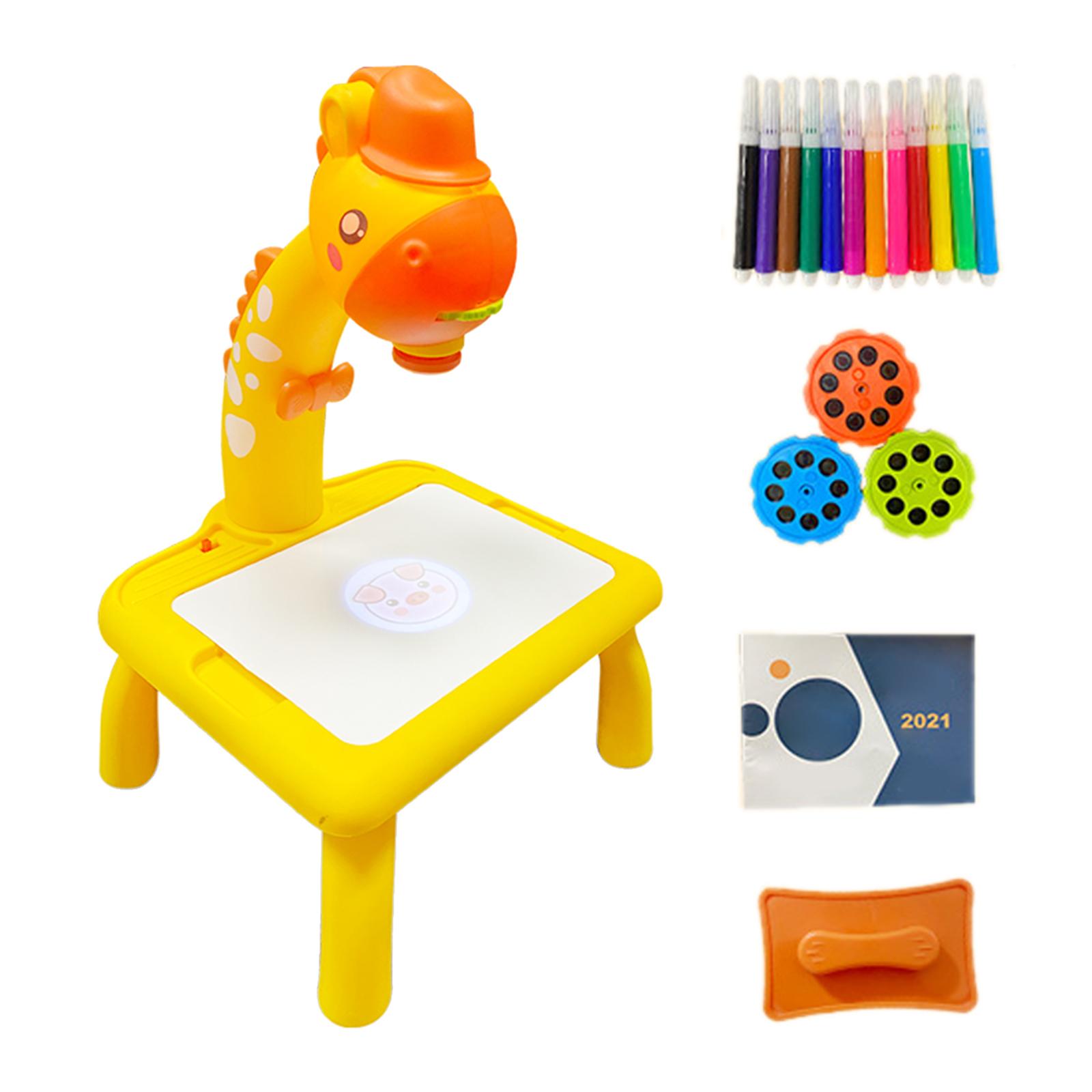 Projektion Zeichnung Tisch Ziehen Projektor Spielzeug LED Projektor Kunst Tisch Projektion Zeichnung Gremium für ändern 3 +: Gelb Giraffe