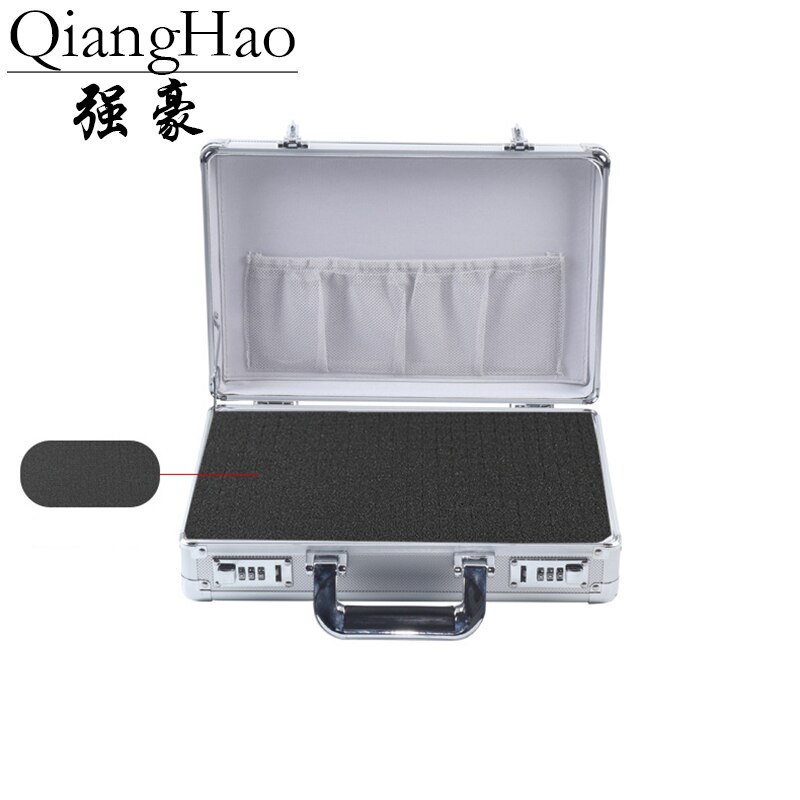 360*250*100mm Aluminum Alloy Portable Lock Box Toolbox Document Insurance Household Storage Box Metal Box with Lock Trumpet