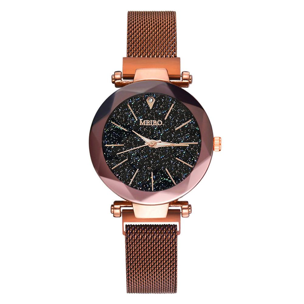 Luxe Magnetische Sterrenhemel Vrouwen Horloges relogio feminino Vrouwelijke Klok Quartz Horloge Dames Polshorloge reloj mujer: Rose Gold