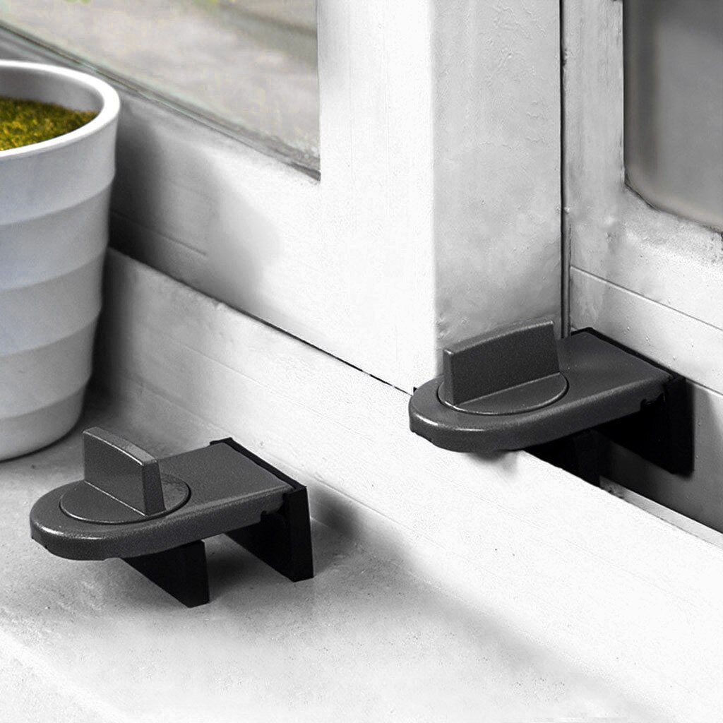 Locks on Windows adjustable security door latch Mobile window insurance lock anti-theft protection lock window stoppers#0519y30