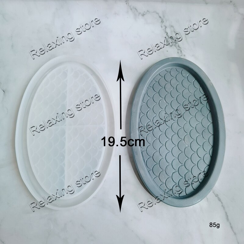 19cm ovale betonbakke palle silikone form stor størrelse ellipse form cement opbevaring bakke forme gips epoxy harpiks form: -en