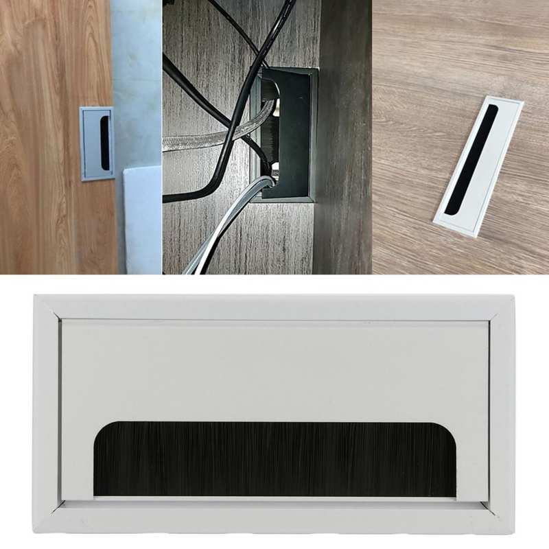 Desk Cable Wire Grommet Computer Desk Cord Grommet Cable Hole Cover Oraganizer for Office Home 80x160mm