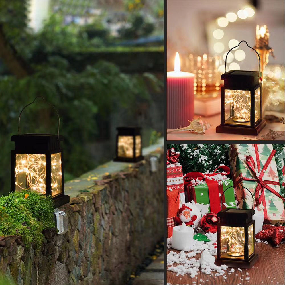 Solar Powered LED Outdoor twinkle Candle Lantern Outdoor Lamp Home Garden Decoration Light Warm Flame Flashing Tea Light