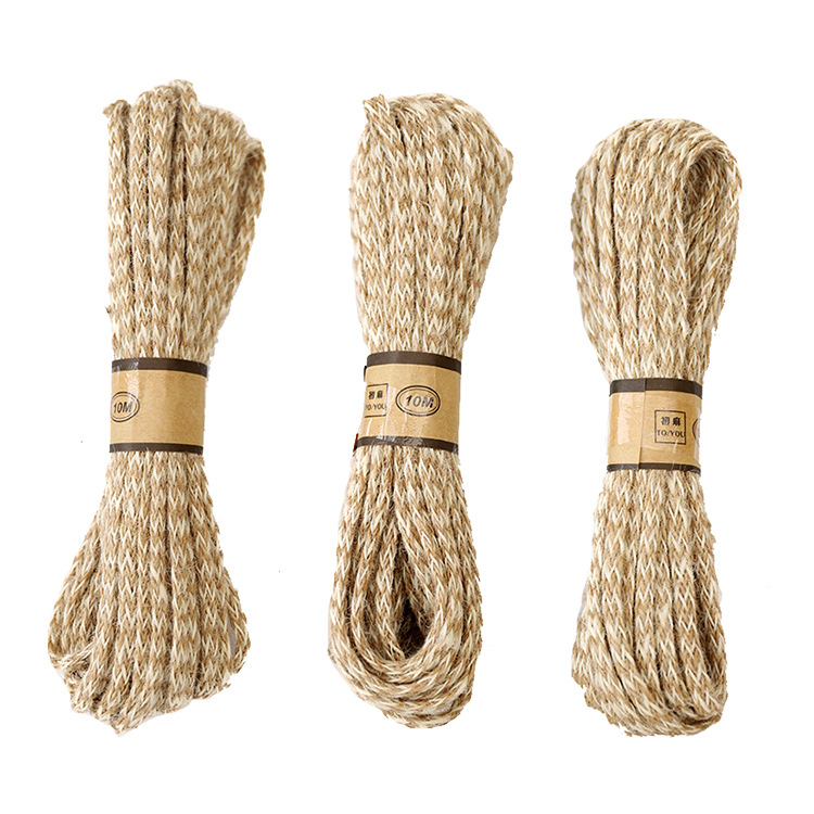 10meters Jute Rope Braided Jute Cord 6mm Thick Twine Rope for Crafting, Cat Scratching, Gardening and Decoration
