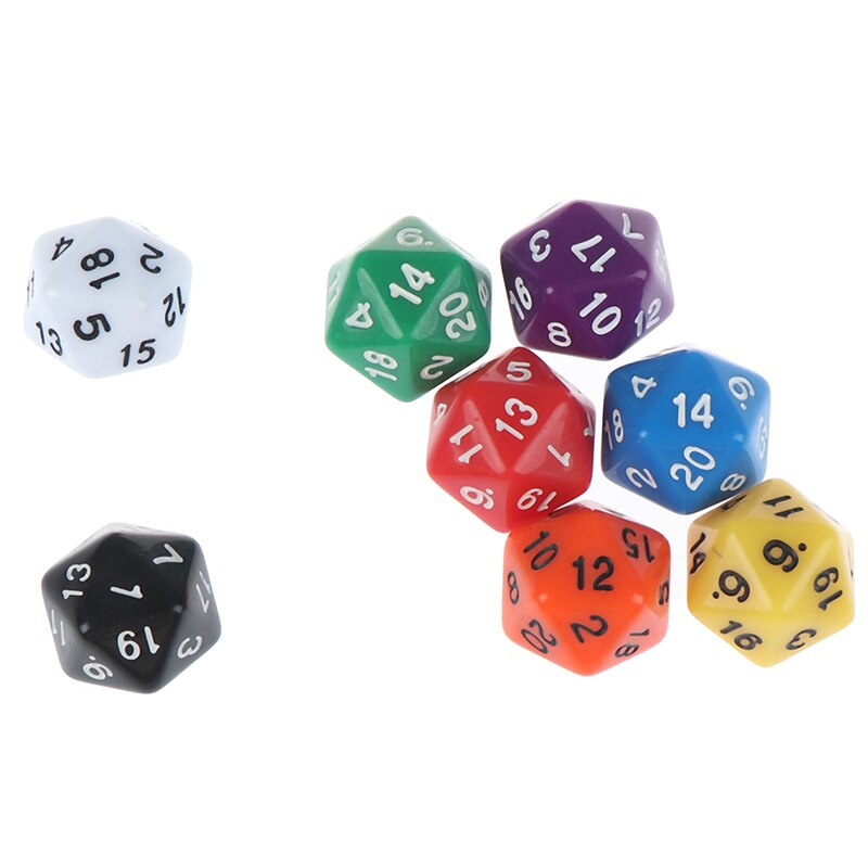 1pc efeito d20 dados para mesa jogo de tabuleiro 20 lados dados cores ricas acessórios do jogo de mesa para o jogo de tabuleiro acrílico dados digitais