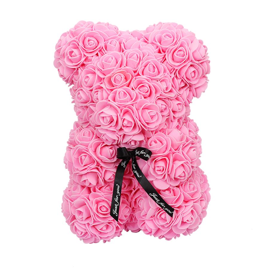 gros pas cher 25cm ours rouge Rose ours en peluche Rose fleur artificielle décoration de noël pour les femmes saint valentin: A6