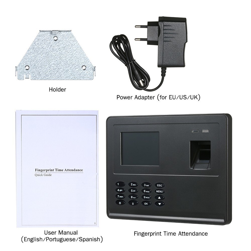 Biometric Fingerprint Attendance Machine 2.8" TFT LCD Display USB Fingerprint Attendance System Employee Checking-in Recorder