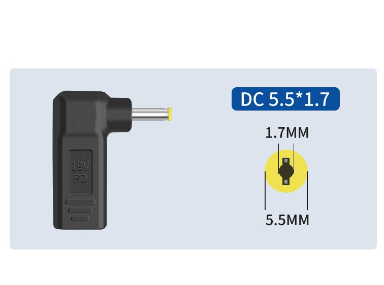 Laptop Power Adapter Connector DC Plug USB Type C Female naar Universele Mannelijke 11*4.5mm voor Lenovo Asus Hp Dell Acer Notebook Charge: Zilver