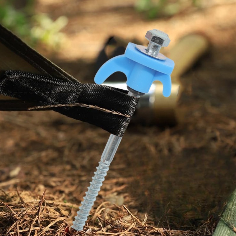 Clavijas de Metal para tienda de campaña, estacas para acampar, anclajes de tierra, tornillo en espiral resistente con estacas hexagonales, estacas para acampar, 10/2 Uds.