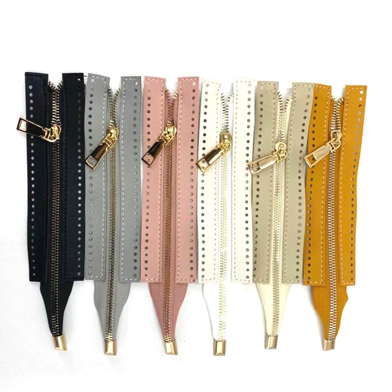 1PC Custom DIY Zipper For Woven Bag Hardware PU Leather Zipper Sewing Accessory 18cm Metal Zipper for Clothes Shoes