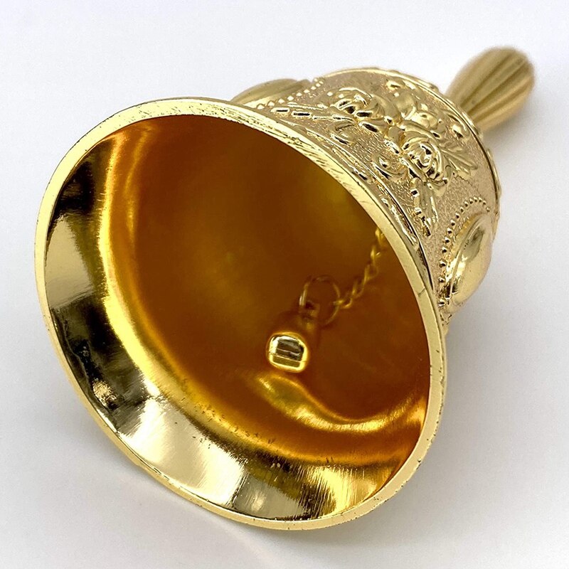 2Pcs Antique Hand Bell Call Bell Multi-Purpose Bells for Wedding Bells Temple Bell School Bell for Toddlers