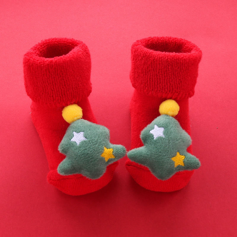 Calcetines navideños para bebé, medias suaves y cálidas, antideslizantes, de invierno: 02 / 0-1 years