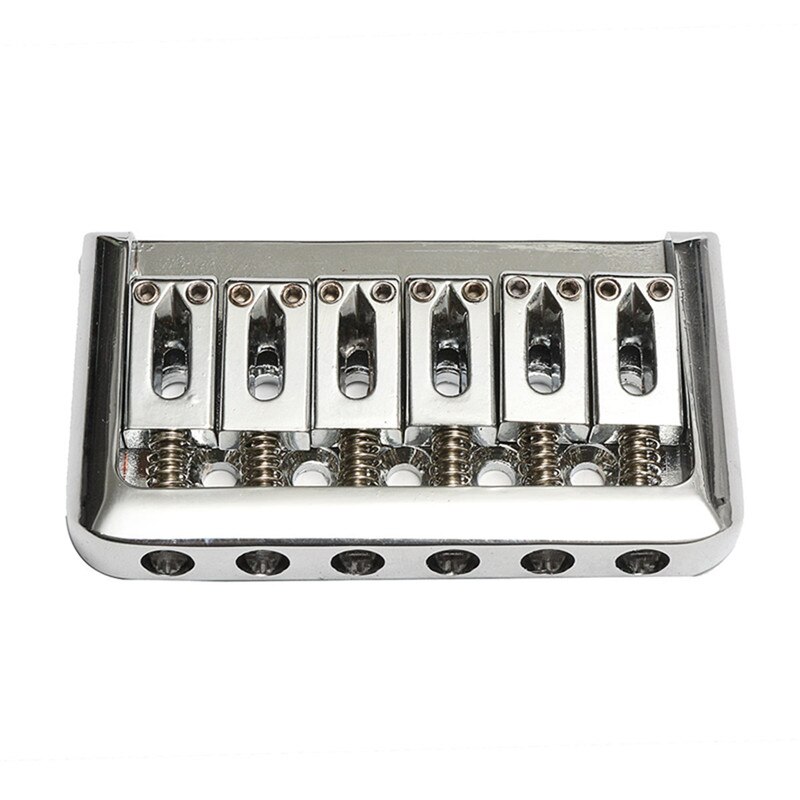 6 String Fixed Hard Tail Hardtail Bridge Chrome For Electric Guitar Replacement+Wrench+7 Screws Guitar Parts & Accessories