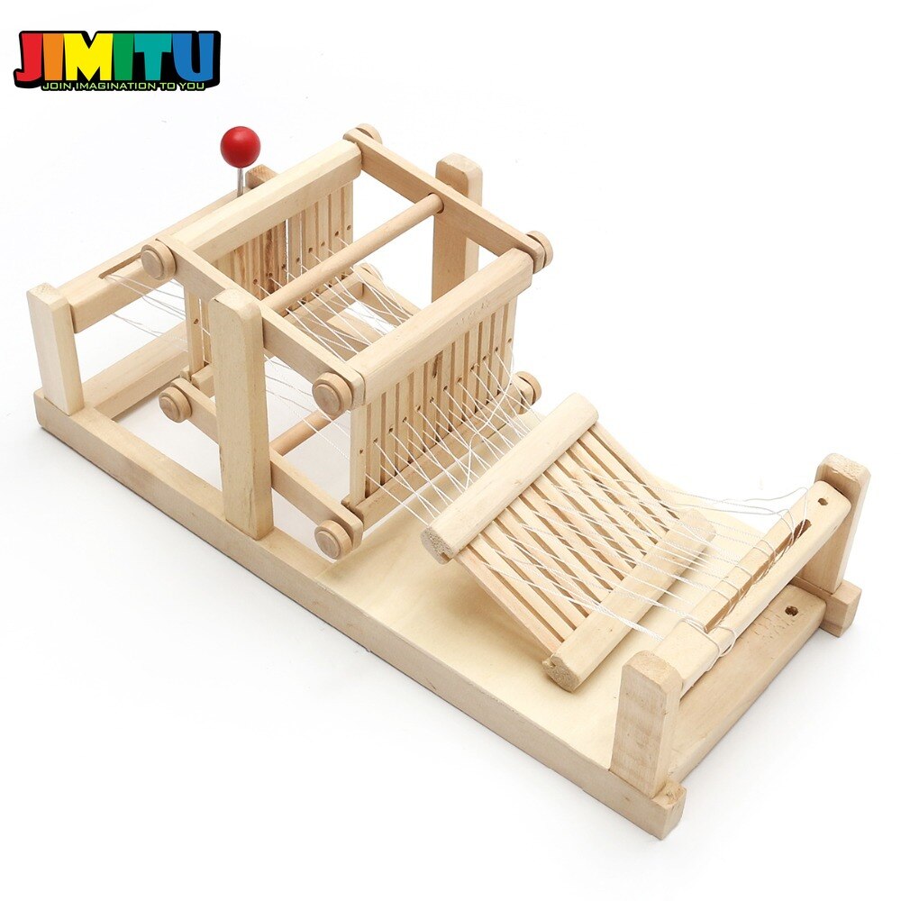 Speelgoed voor fantasiespel, houten chinese traditionele houten tafel, weefgetouw, model, doe-het-zelf, handgemaakt speelgoed voor kinderen en volwassenen