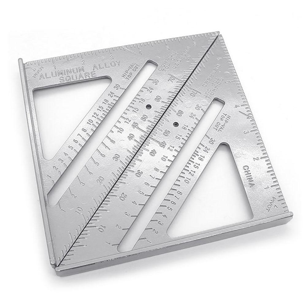 7 inch Measurement Triangle Angle Protractor Measuring Ruler Woodworking Tool Aluminum Alloy Tri-square Line Scriber Saw Guide