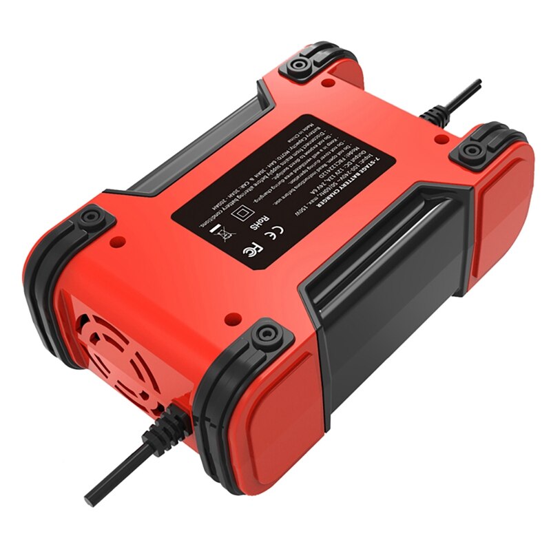 FOXSUR – chargeur de batterie automobile à 7 niveaux, 12V, 12a, 24V, 6a, avec écran LCD, pour voiture, moto, bateau