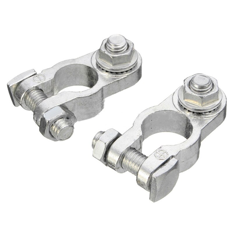 Set Battery Terminal Clamp Zinc Alloy Positive&Negative Connector 2Pcs Kit Pole Practical Replaces Durable