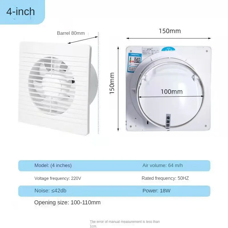 4 "6" 8 "Elektrische Abluftventilator Wc Leistungsstarke Stummschaltung Auszieher Haushalt Zauberstab Küche Inbline Kanal Fan Ventilator: Mischfarbe / AU