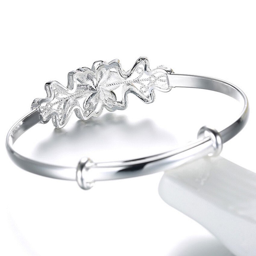 NEHZY S999 Stamp silver woman bracelet flowers opening bow bracelet lovely female jewelry