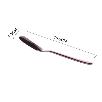 Stainless Steel Cheese Dessert Jam Spreaders Butter Knife Fruit Fork Westen Cutlery Breakfast Tool Tableware Kitchen Supplier: Butter Knife-Purple