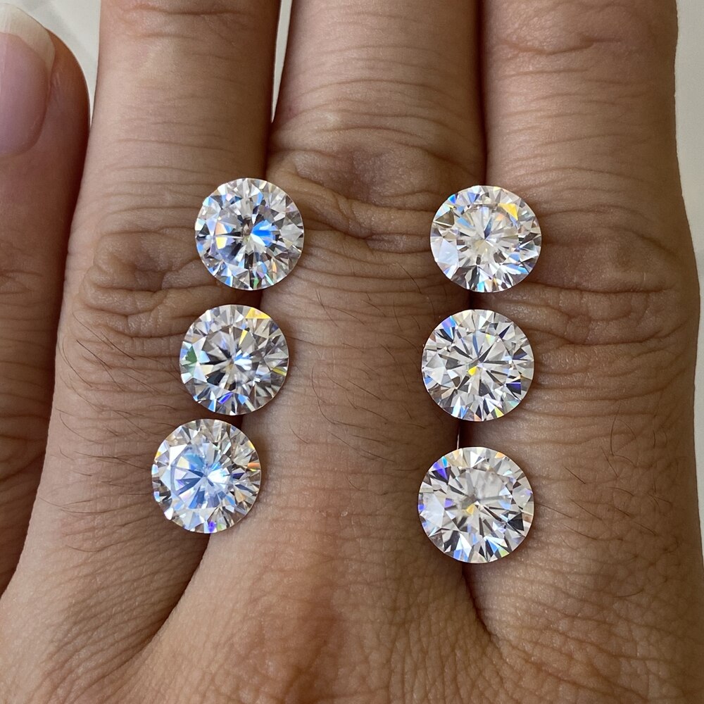 Mosangnai Round Shape 1 Karat 6.5mm D VVS1 Pass Positive Diamond Test Loose Moissanite Pirce Per Carat