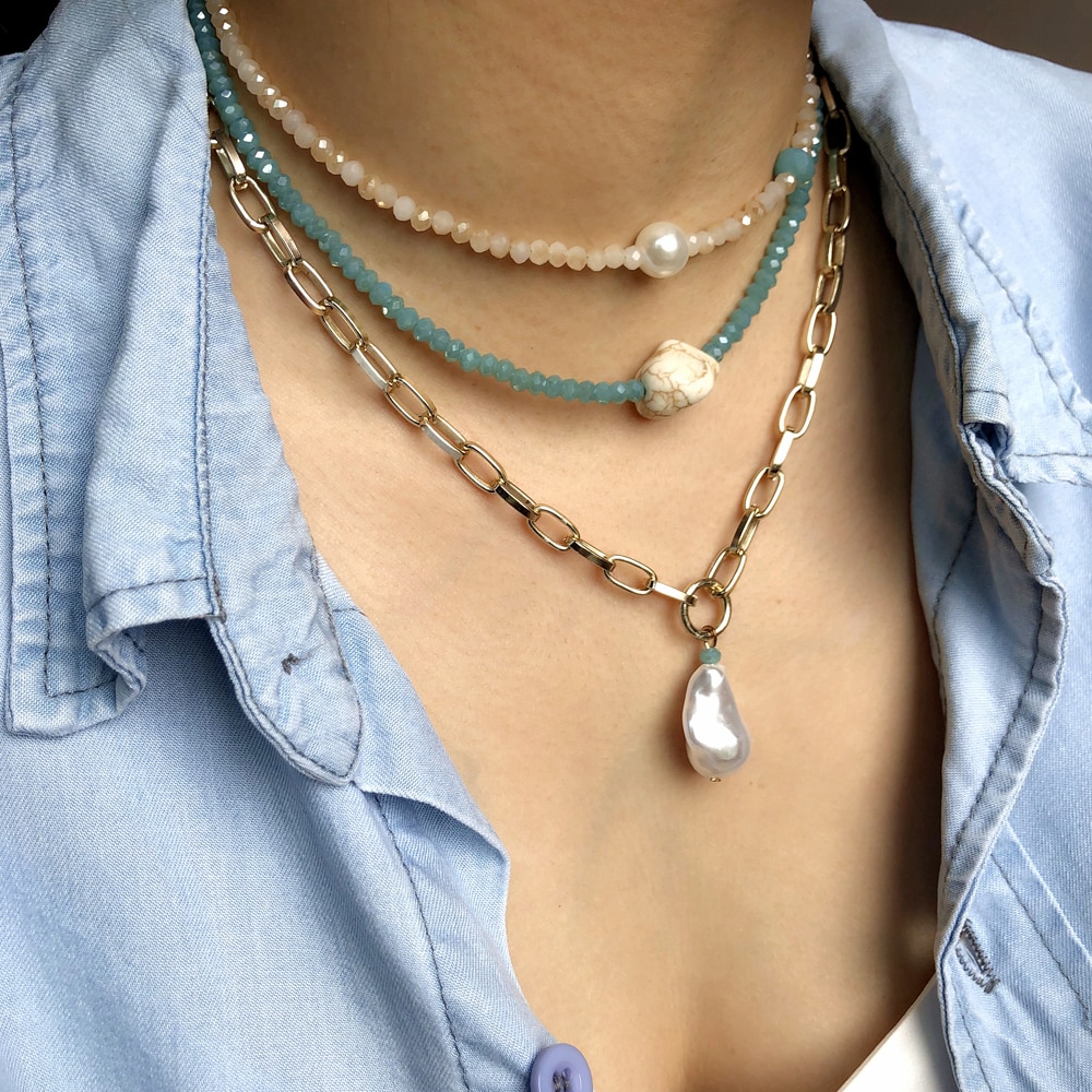Yumfeel Women Mulit Layer Choker Necklace Handmade Jewelry Necklaces