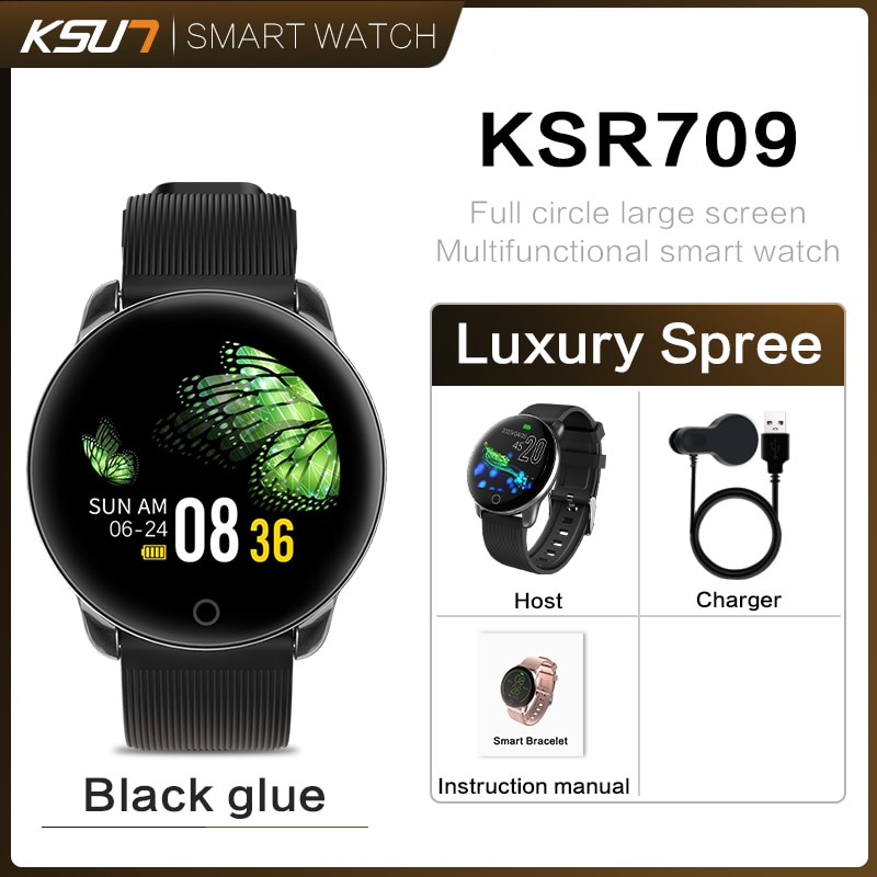 KSUN KSR709 Männer Sport Pedometer Smart Uhr IP68 Wasserdichte Fitness Tracker Heart Rate Monitor Frauen Uhr Smartwatch: KSR709-B