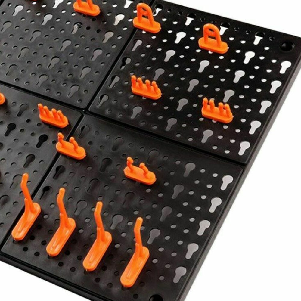 10pcs Plastic Wall-Mounted Hanging Board Hardware Tools Hanging Hole Plate Hook Parts Storage Box Garage Unit Shelf Tool Holder