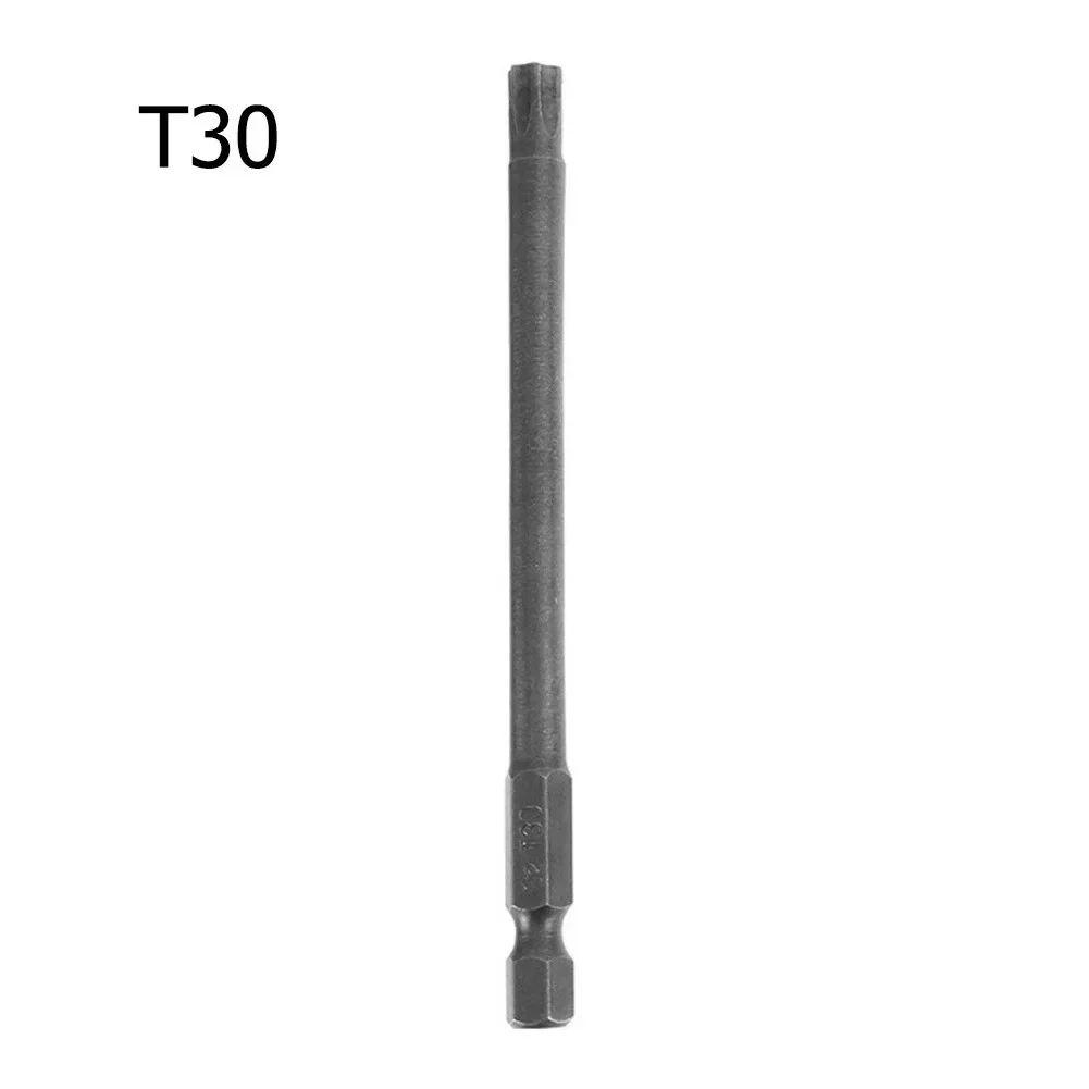1pc magnethode torx-skrutrekkerbits 100mm lange skrutrekkerbits håndverktøy skrutrekker i legert stål  t8/10/15/20/25/27/30/40