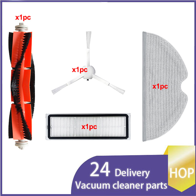 Hepa Filter for Xiaomi Mijia 1C 2C STYTJ01ZHM / Dreame F9 / Mi Robot Vacuum Mop Cleaner Roller Brush Accessories Spare Parts Kit: Clear