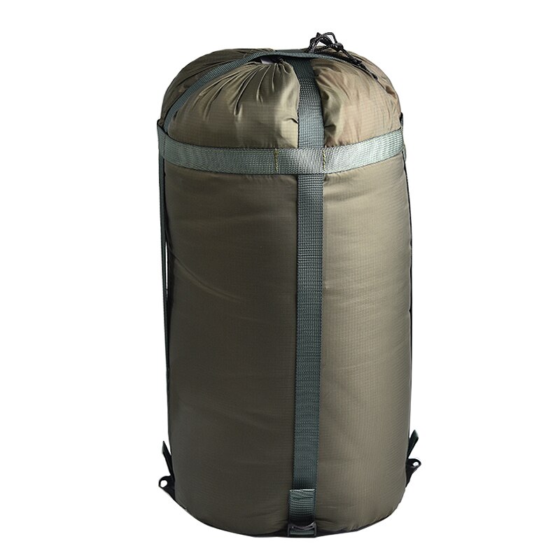 Snor praktisk vandtæt kompressionsstof sæk udendørs camping sovepose opbevaringstaske: Militærgrøn